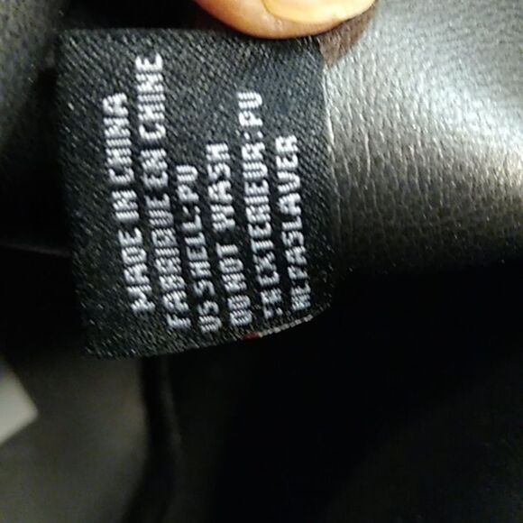 Black Faux Leather Two Crossbody Straps Certified Vegan Bag with Floral Strap - Picture 10 of 10